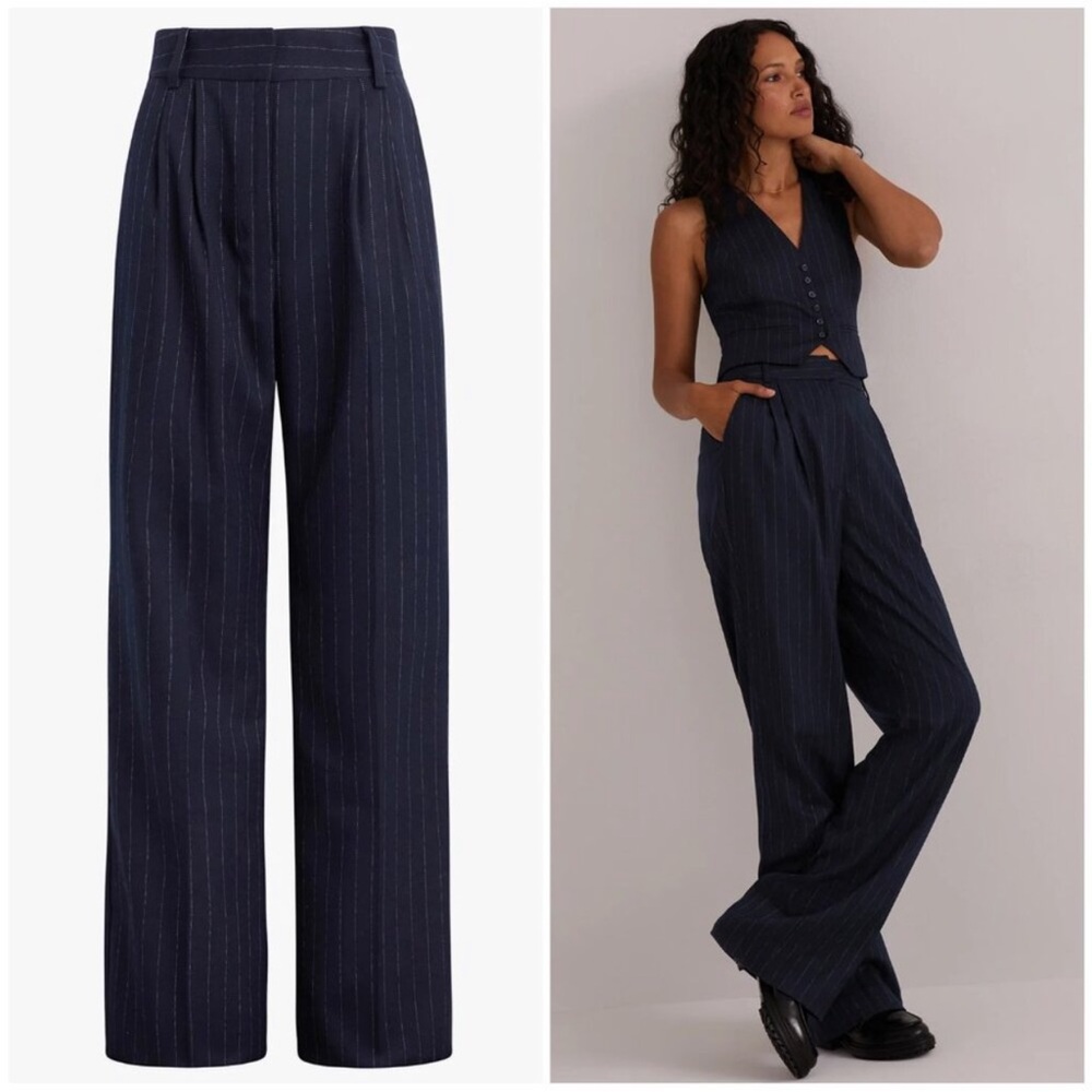 NWT Favorite Daughter The Favorite Pant Navy Pinstripe